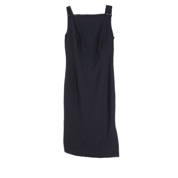Isaac Mizrahi Women's 6 Black Square 2 Snap Strap Sleeveless Midi Dress - Picture 6 of 9